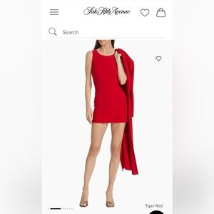 Norma Kamali Sleeveless Pickleball Minidress Tiger Red xs